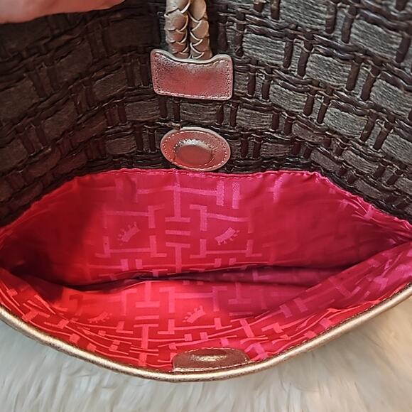 Elaine Turner Sophie Vertical Moroccan Espresso Brown Woven Handbag Large Tote - Picture 9 of 12